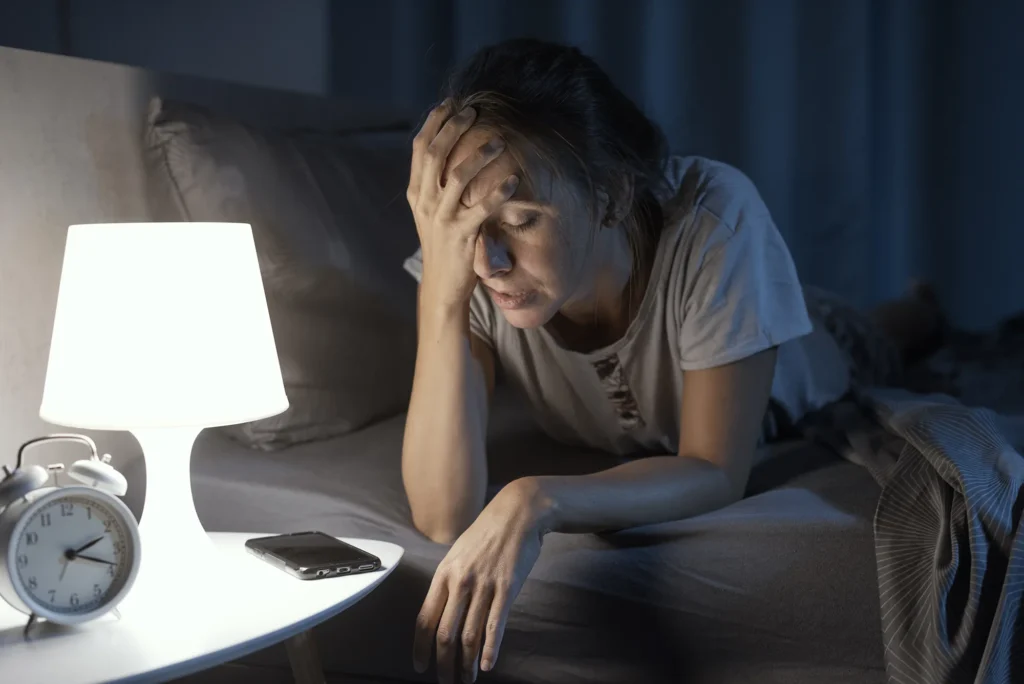 Desperate woman suffering from insomnia
